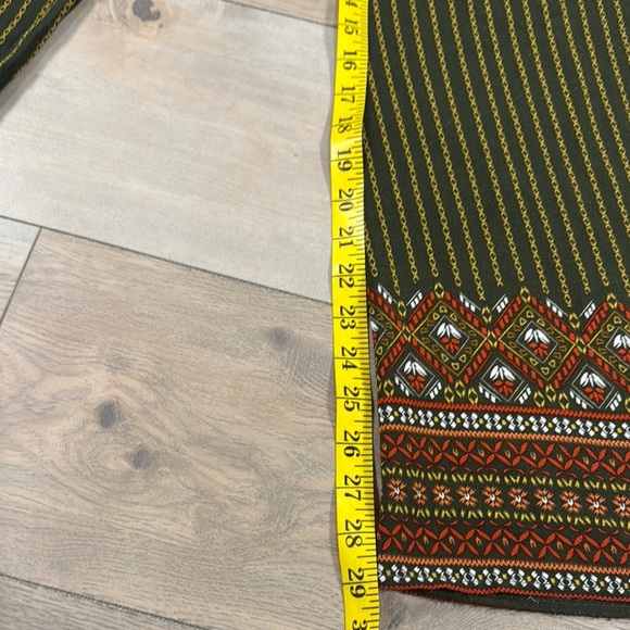 Umgee Green and Orange Striped Boho Wide Leg Pull on Pants - Picture 6 of 10